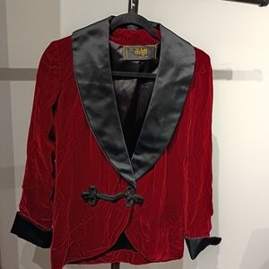 VTG Helfts Beverly Hills Smoking Jacket  USA Shawl Collar Velvet Cigar Jacket